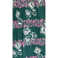 Vintage 40s Rayon Dress Green Pink Novelty Print Ancient Greek Greece Classical Art