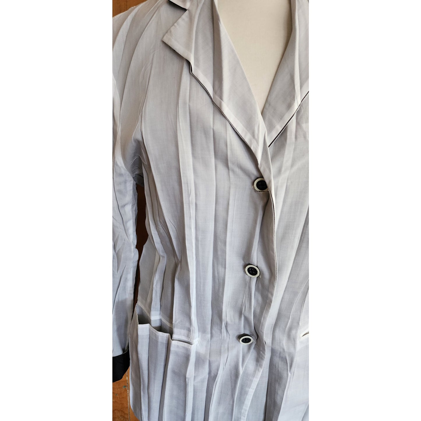 Vintage Issey Miyake Blazer White Crinkled Texture Y2K Med