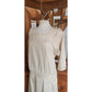 Vintage 1980s Cream Silk Dress Lace Trim Drop Waist Edwardian Style Norma Walters