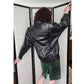 Vintage 80s Black Leather Jacket, Oversized, Italy