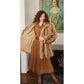 Vintage 1970s Fox Fur Jacket Hip Length Striped Boho / L