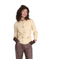 Vintage 1960s Mod Jacket Marshall Field Cream Wool Peplum Blazer Gold Buttons