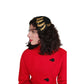 Vintage 50s Bes-Ben Hat Black Wool Gold Feather Veil Chicago Millinery OOAK