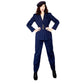 Vintage 1990s Navy Blue Pant Suit w/Belted Blazer Kasper /S