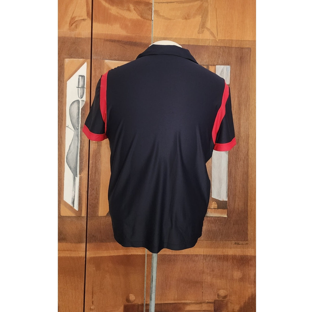 Vintage 1990s Prada Men Polo Shirt Linea Rossa Sport Red Tab Navy Blue Small
