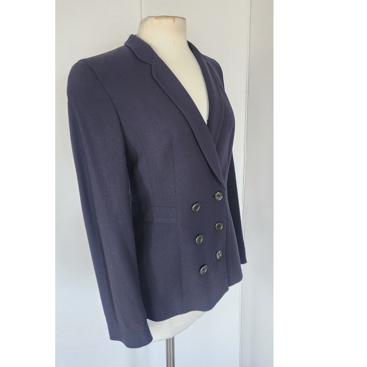Vintage 1990s Armani Blazer Navy Blue Wool Black Label Borgonuovo / S