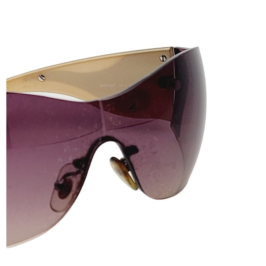 Vintage Prada Chrome Wave Brown Sunglasses Polarized SS 2004 SPR 58F