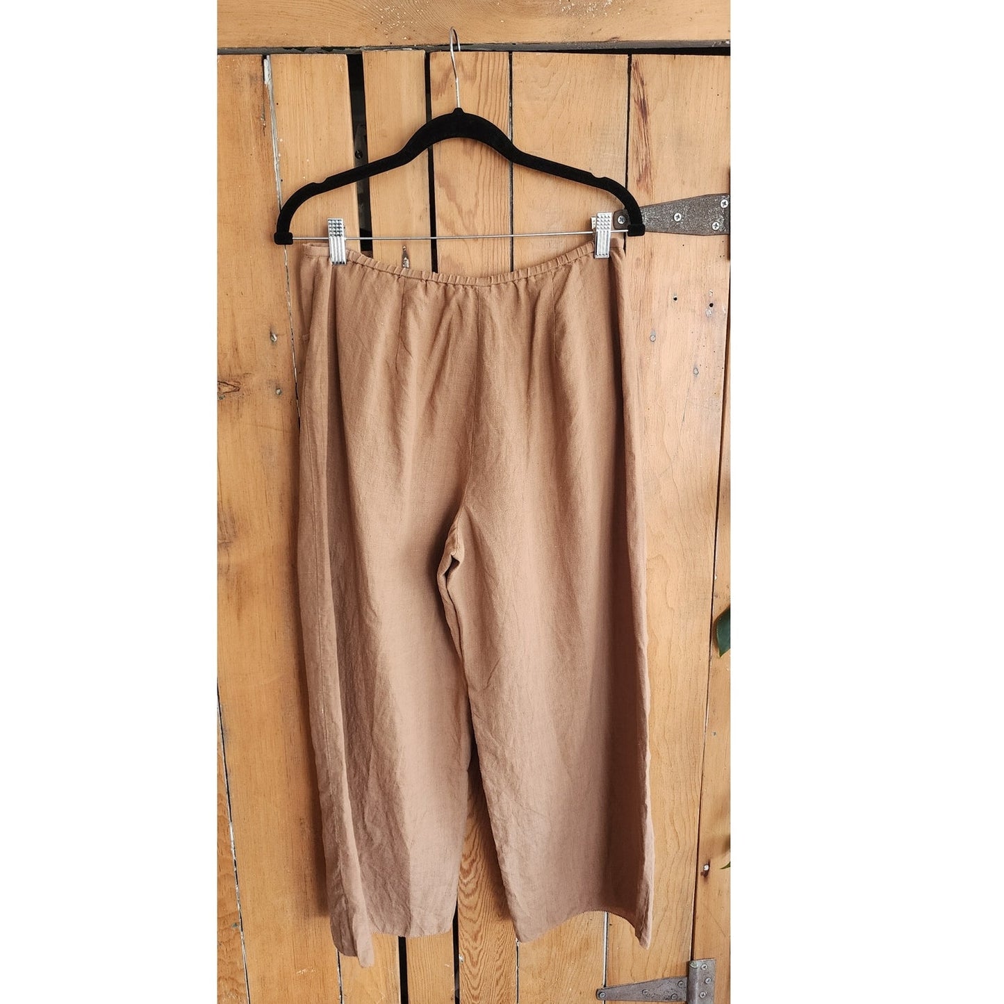 Vintage Eileen Fisher Linen Pant Suit Tan Brown / M