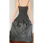Vintage 1940s Black Evening Dress Crinkled Taffeta Sleeveless / M