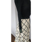 Vintage 70s Boho Maxi Dress Black Knit Top Cream Windowpane Skirt Floral Crissa Italy