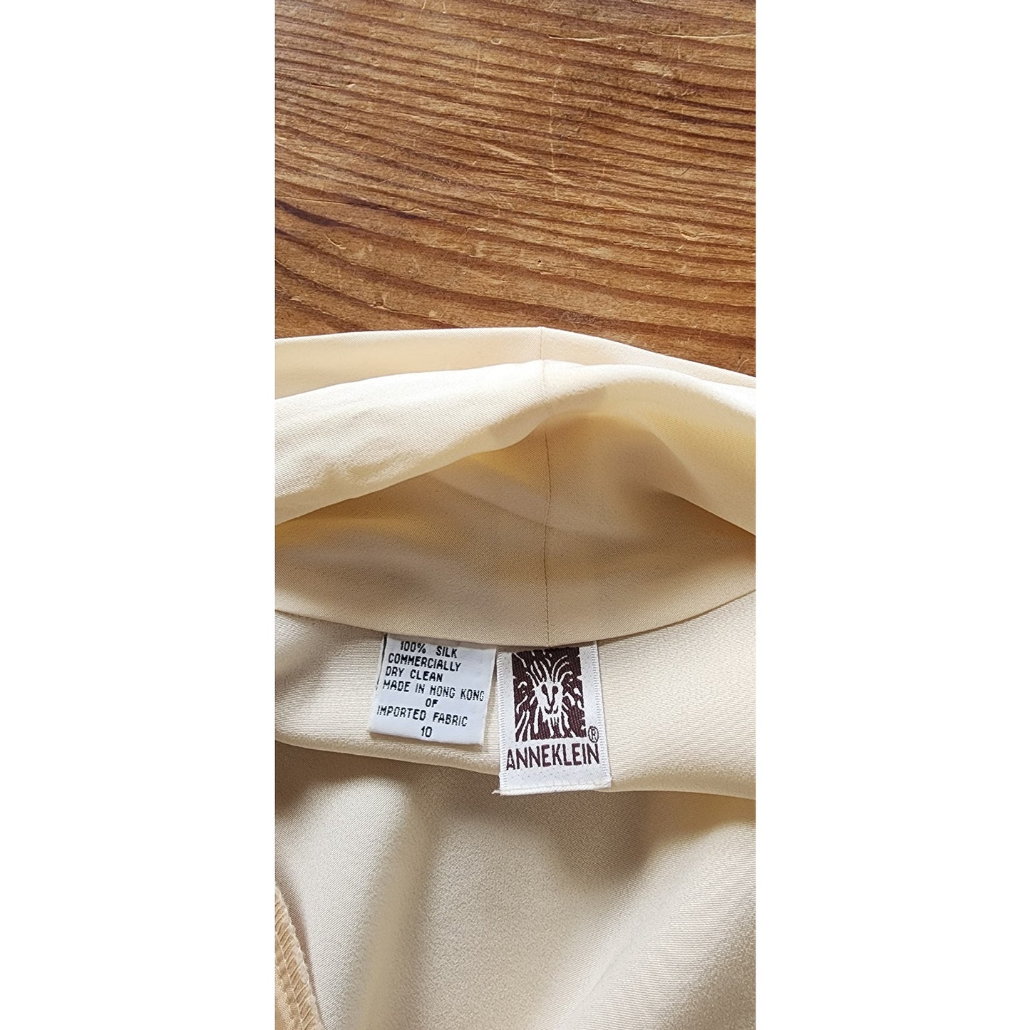 Vintage 80s Anne Klein II Silk Wrap Blouse Cream Silk / M - L