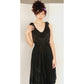 Vintage 2000s Etro Sun Dress Black Cotton w/ Asymmetrical Skirt Medium