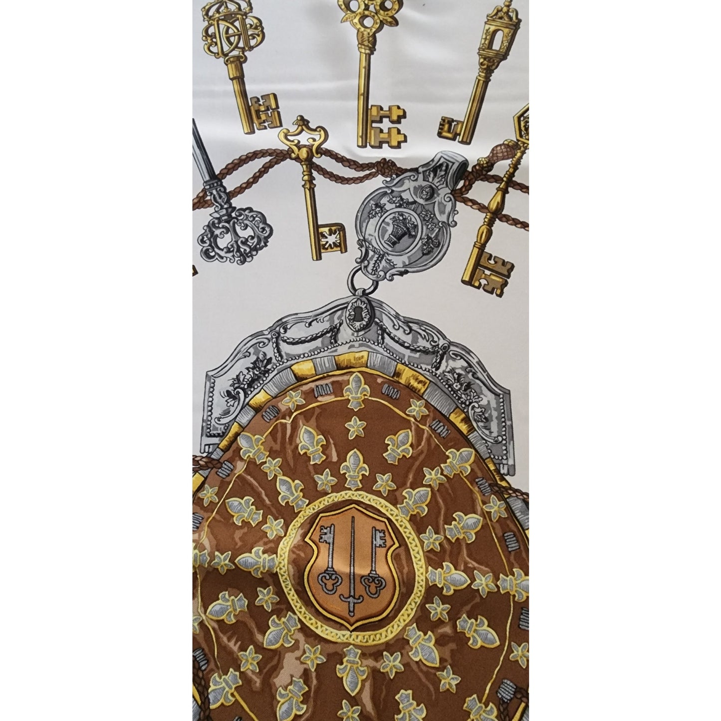 Vintage HERMÈS Silk Scarf Les Clés Clefs Keys Carré 90 Cathy Latham