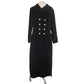 Vintage 60s Black Velvet Opera Coat Double Breasted Gold Buttons