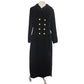 Vintage Black Velvet Opera Coat Double Breasted Gold Buttons