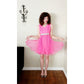 Vintage 60s Hot Pink Party Dress Pleated Skirt