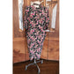 Vintage 1980s Ungaro Dress Silk Floral Rose Print Tie Neck Button Front Pockets