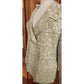 Vintage 1980s ESCADA COUTURE Blazer Green Leaf Print Jacket Double Breasted 40