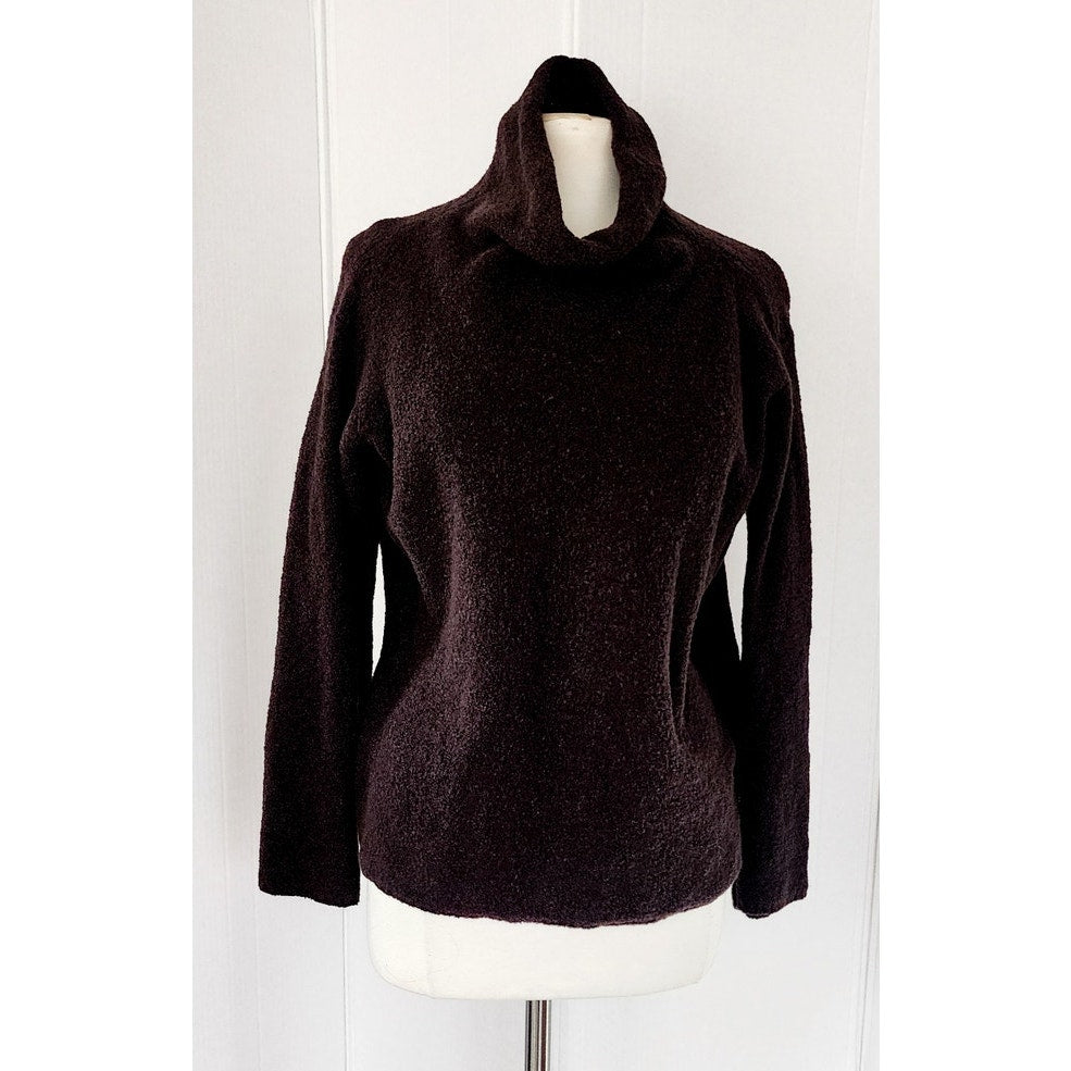 Vintage 2000s Eileen Fisher Sweater Brown Boucle Wool / L