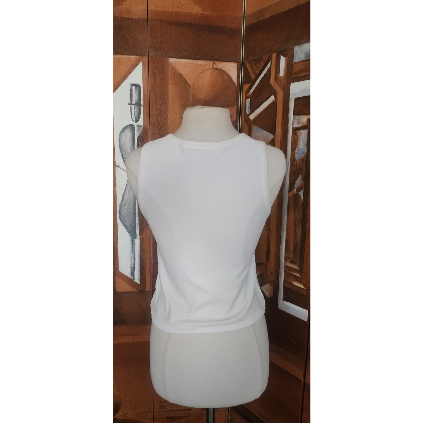 Vintage 1990s Sonia Rykiel Velour Top White Gold Tank Shell Embroidered  CROISIERE Cruise