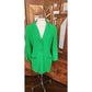 Vintage 1990s DKNY Women's Green Single Button Blazer Jacket