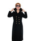 Vintage 60s Black Velvet Opera Coat Double Breasted Gold Buttons