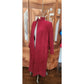 Vintage 1970s Pauline Trigère Ultrasuede Coat Burgundy Red Maxi Trench