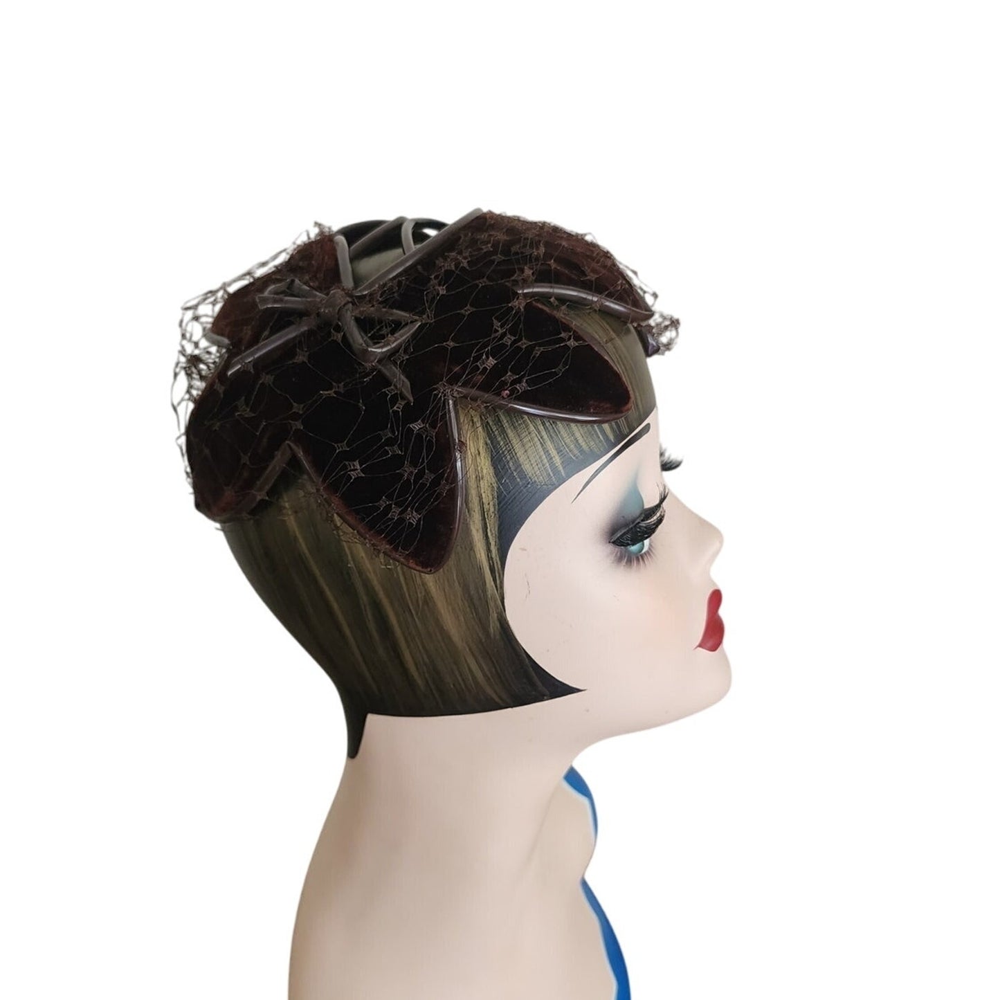 Vintage 50s Bes-Ben Hat in Brown Velvet w/Bows Chicago Midcentury Millinery