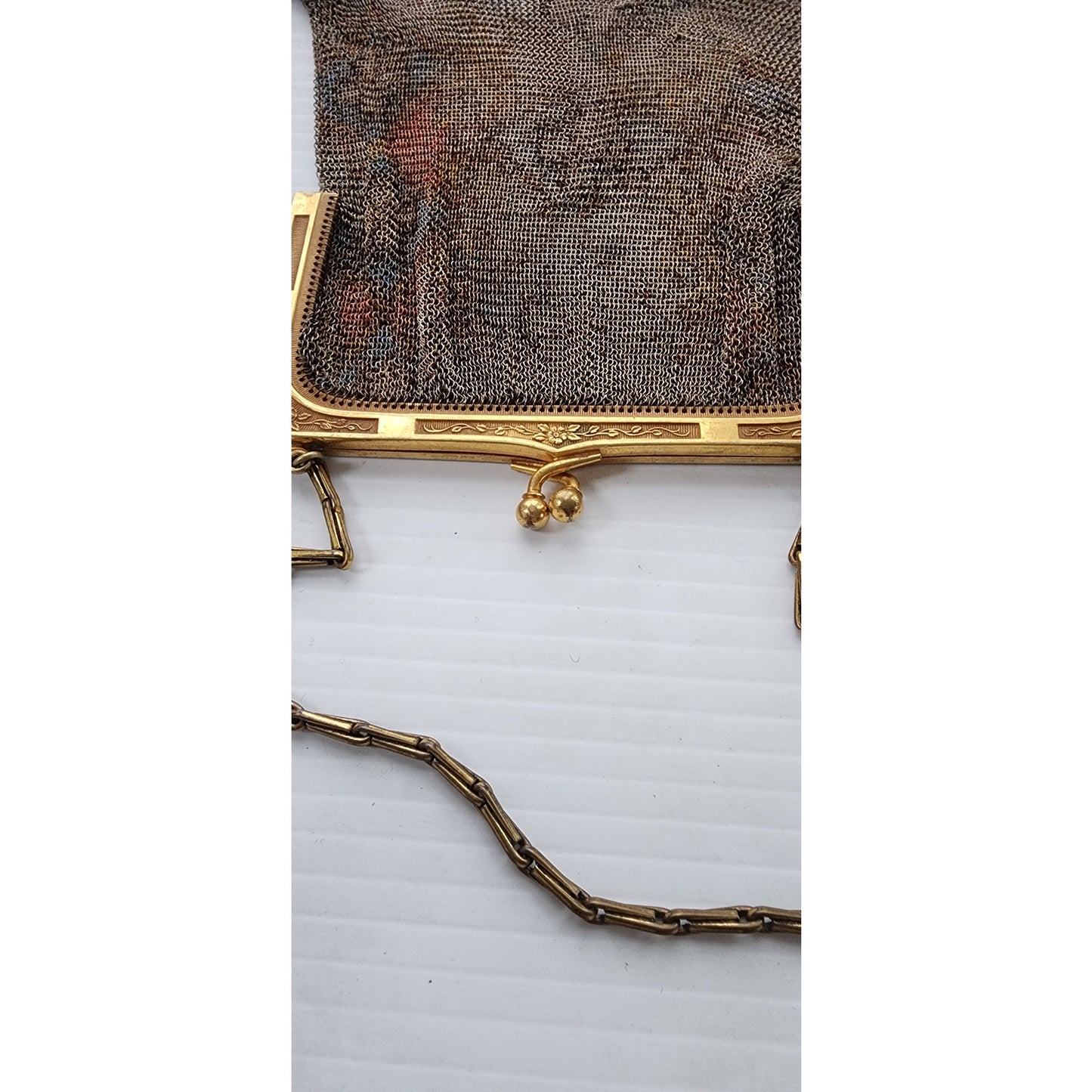 Vintage 20s Beaded Bag Mesh Evening Purse Whiting Davis