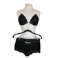 Vintage 60s Black White Bikini Set Bullet Bra + Boy Shorts Majorca Athenee Greece