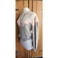 Vintage 80s Sweater Gray Pink Handknit Cardigan Acrylic Angora by Signatures