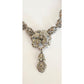 Vintage 50s Czech Necklace Rhinestones Marquisite Silver Plated