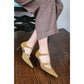 Vintage Y2K Bottega Veneta Shoes Mustard Yellow Suede Heels Dual Strap Buckle D'Orsay Pumps / 7.5