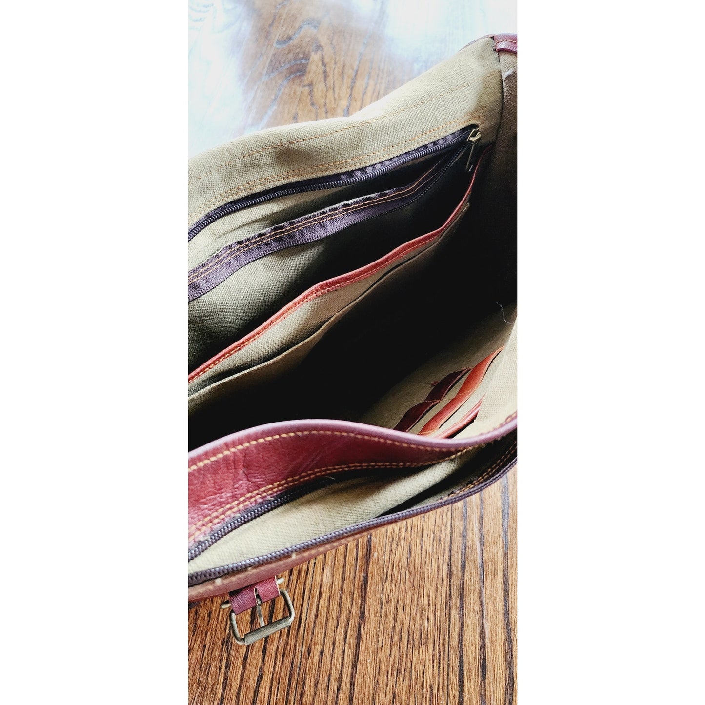 Vintage Brown Leather Messenger Bag Satchel