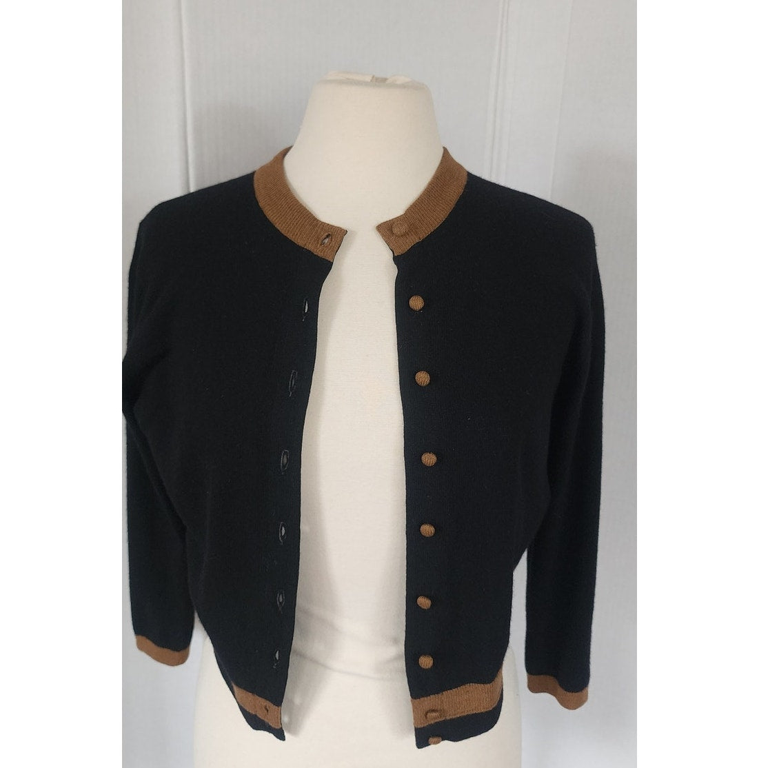 Vintage 50s Cashmere Cardigan Sweater Marshall Fields Ballantyne Scotland