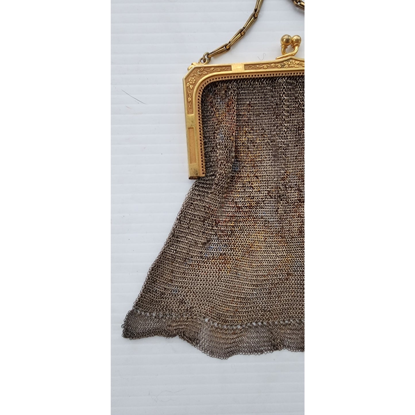 Vintage 20s Beaded Bag Mesh Evening Purse Whiting Davis