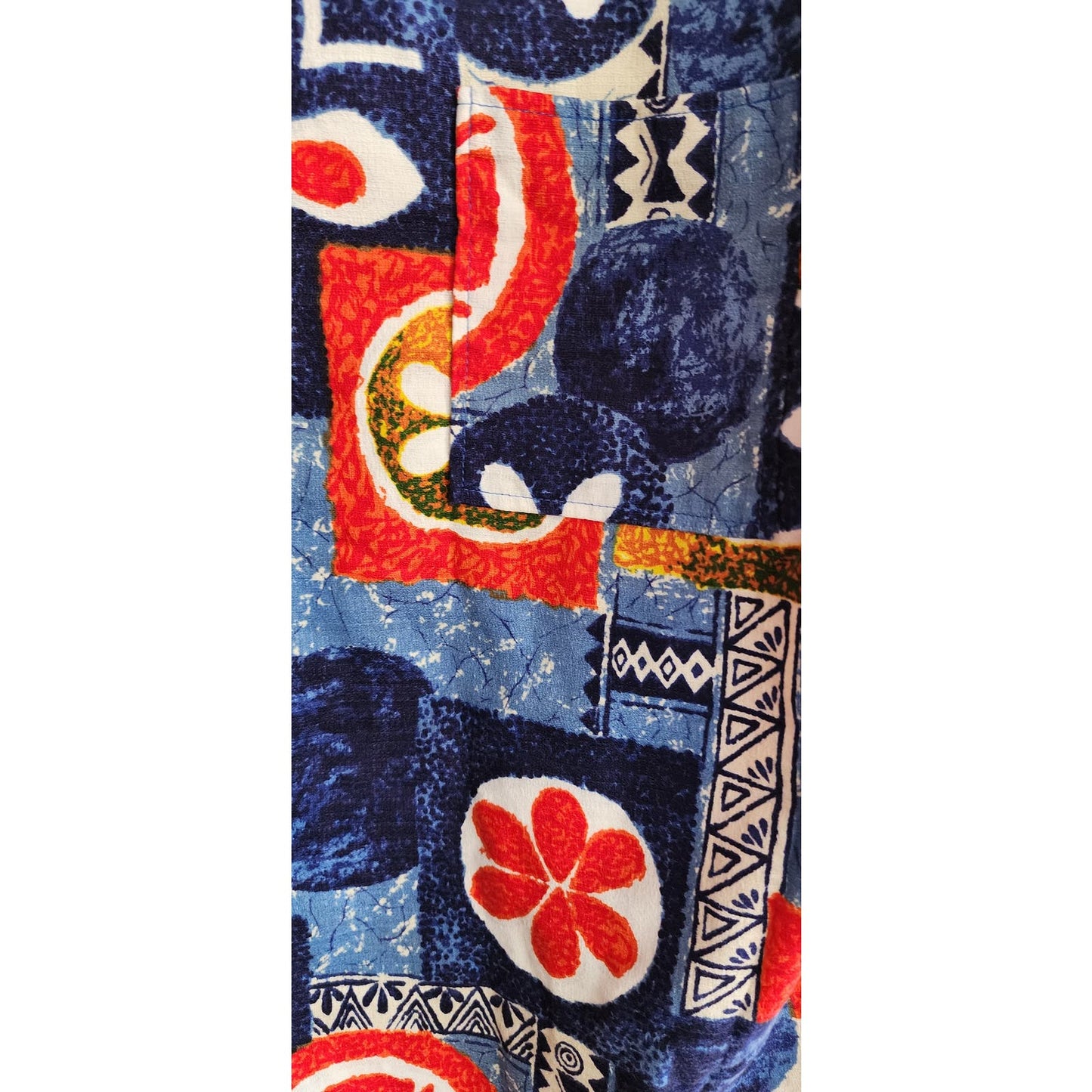 Vintage 50s Hawaiian Shirt Bark Cloth Tiki Print