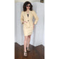 Vintage 80s Yves Saint Laurent Skirt Suit Cream Cotton Mini Skirt + Blazer