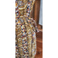 Vintage 50s Cotton Print Day Dress Yellow Black Paisley Print Shirtdress / M