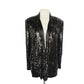 Vintage 80s Blazer Black Sequins & Beads Made in India