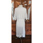 Antique 1910s White Lingerie Tea Dress Lawn Gown Crochet Lace Embroidery Drop Waist L