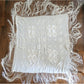 Vintage 1920s Piano Shawl Ivory Silk Embroidered Long Macrame Fringe Manila Evening Wrap