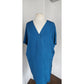 Helmut Lang Tunic Dress Blue Silk V Neck / medium 8