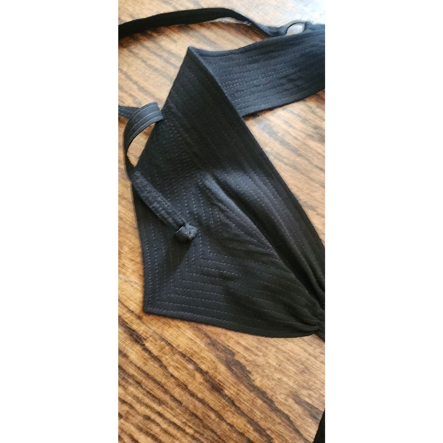 Vintage 1980s Jean Muir Belt Black Fabric Sash Wrap Tie Asymmetrical