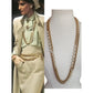 Vintage Chanel 1984 Necklace Double Strand Gold Chain Baroque Pearl Documented Runway Lagerfeld Era