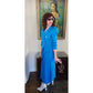 Vintage 80s Christian Dior Skirt Suit Turquoise Blue Wool Pleated Skirt / M