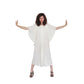Vintage 1970s Amerikan Climax Caftan Dress White Cream Cotton Angel Sleees Gauzy
