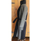Vintage 90s Wool Coat + Skirt Set in ZigZag Stripe Grey Black / S