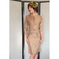 Vintage 50s Beige Silk Dress Suit w/Rhinestones