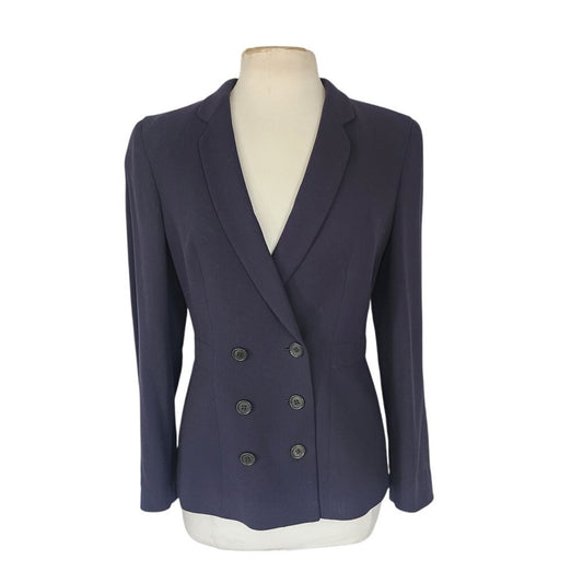 Vintage 1990s Armani Blazer Navy Blue Wool Black Label Borgonuovo / S